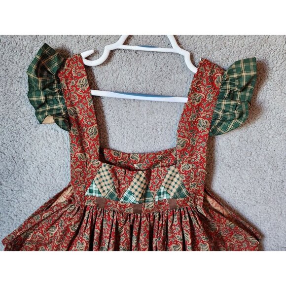 Vintage Calico Collectables Womens Apron Dress Cover Christmas Santa Holiday O/S - Picture 2 of 15